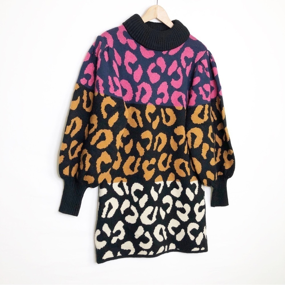 Farm, Rio mixed leopard knit sweater dress - Picture 12 of 14